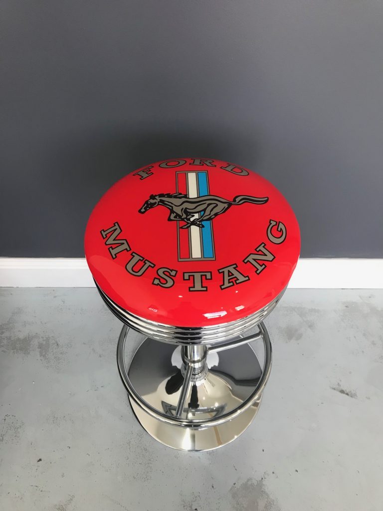 Red Mustang Stool Bar Stools Mancave Madness