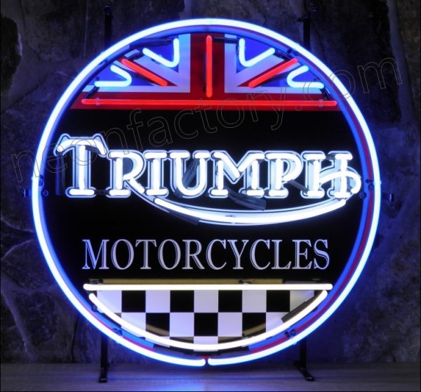 triumph,motorcycles,neon,sign,neon sign,bike,vintage,retro,mancave,man,cave