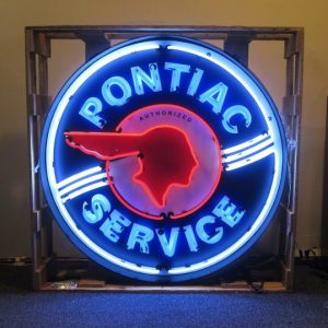 pontiac,service,neon,sign,neon sign,man,cave,mancave,vintage,retro,light