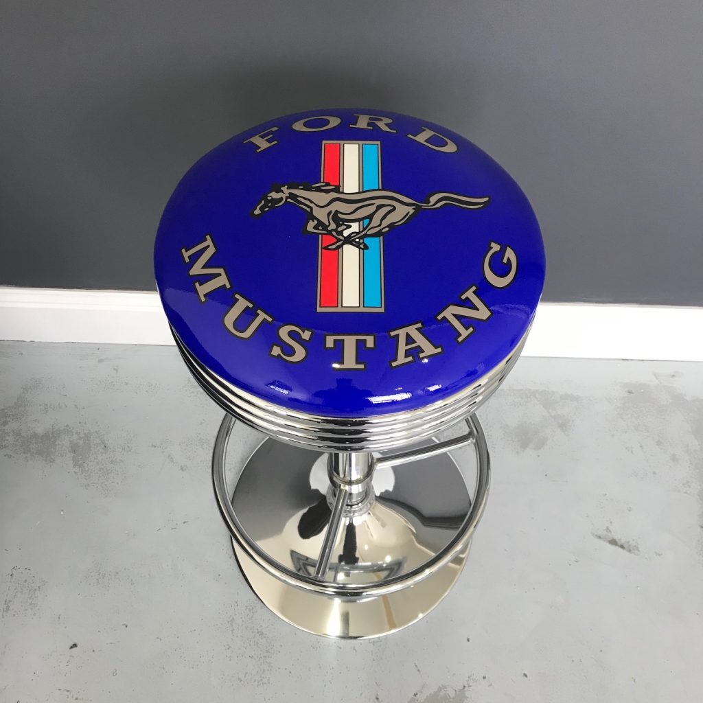 Mustang Blue Stool Bar Stools Mancave Madness