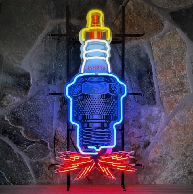 Champion Spark Plug Neon Signs Mancave Madness