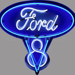 ford oval neon sign 5 foot in steel can (copy)